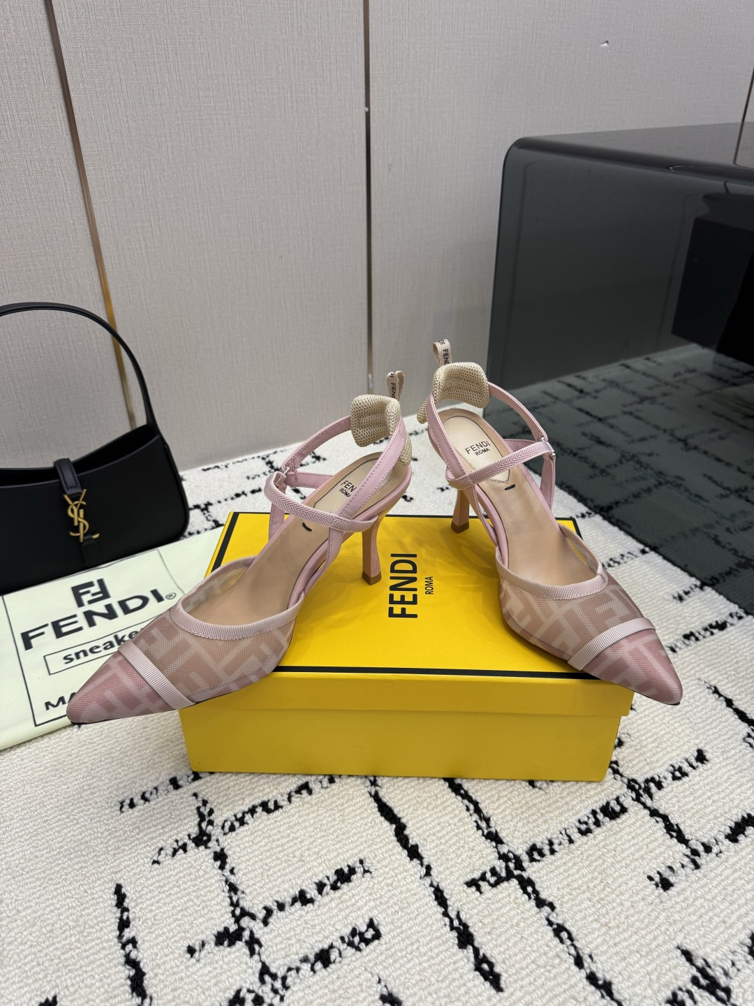 FENDI Pink Colibri High Heel Slingbacks
