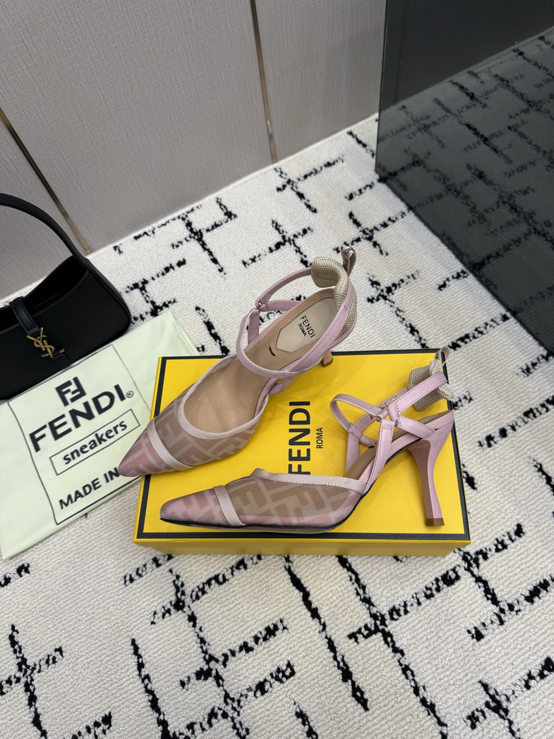 FENDI Pink Colibri High Heel Slingbacks