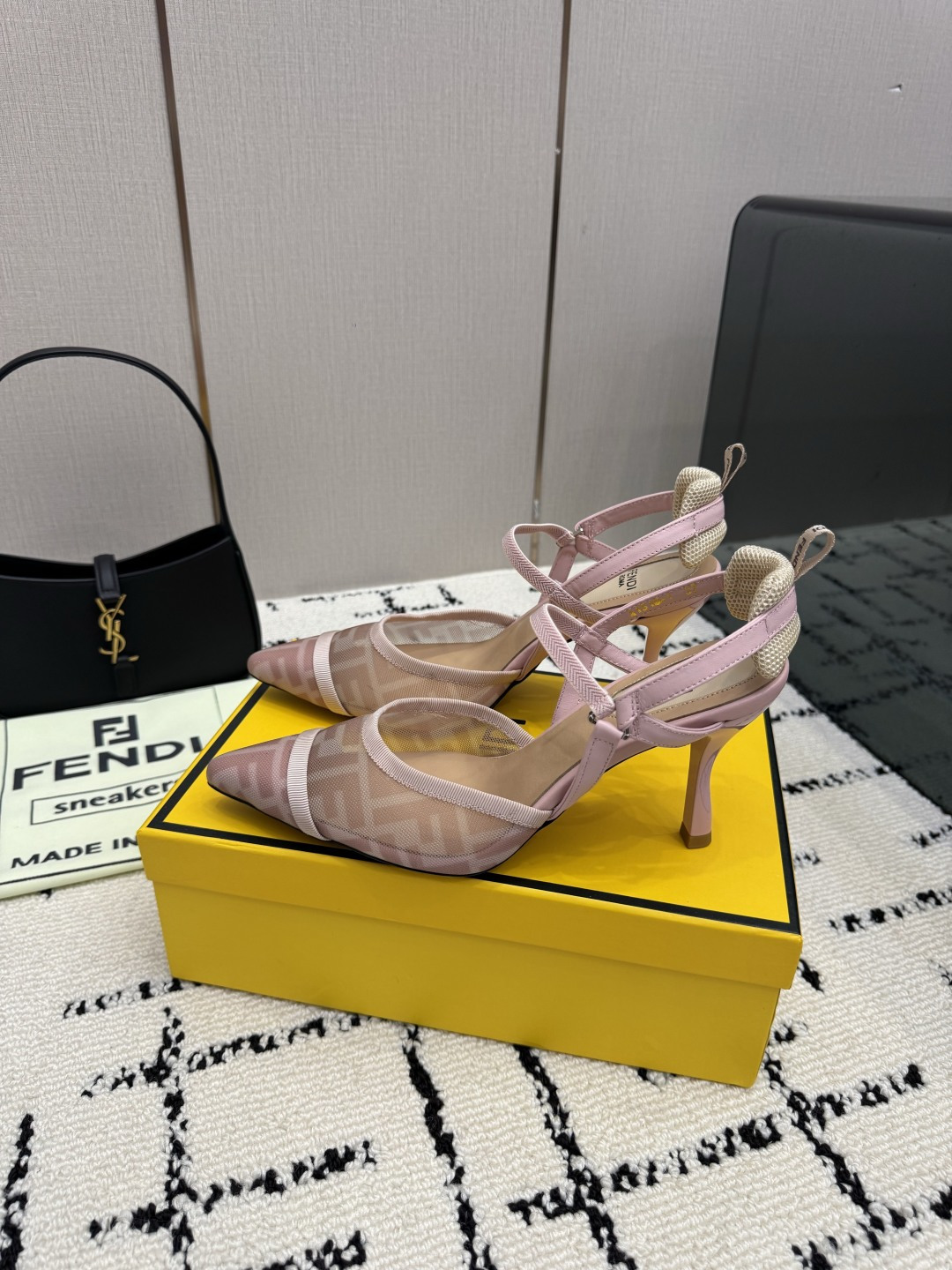 FENDI Pink Colibri High Heel Slingbacks