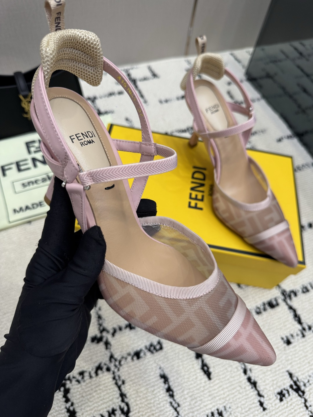 FENDI Pink Colibri High Heel Slingbacks