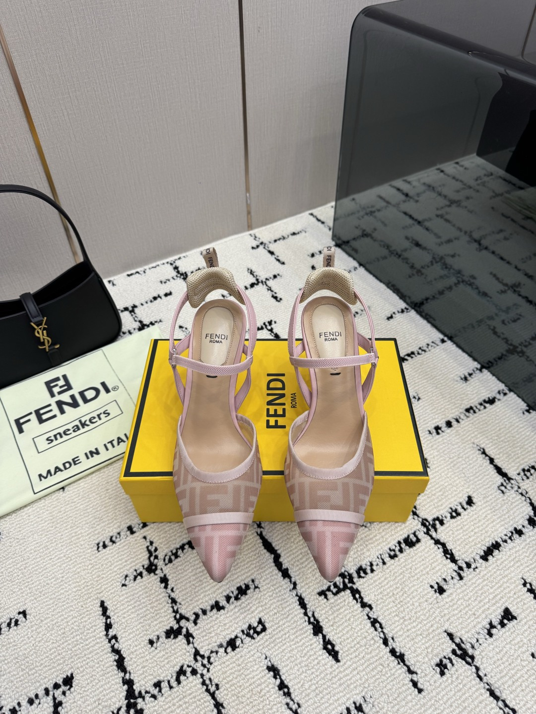 FENDI Pink Colibri High Heel Slingbacks