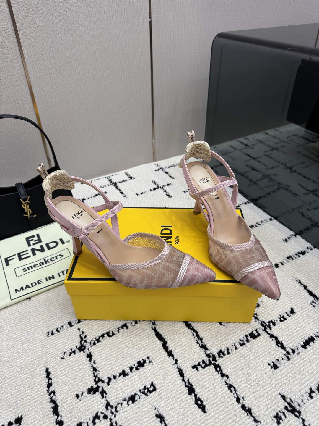 FENDI Pink Colibri High Heel Slingbacks