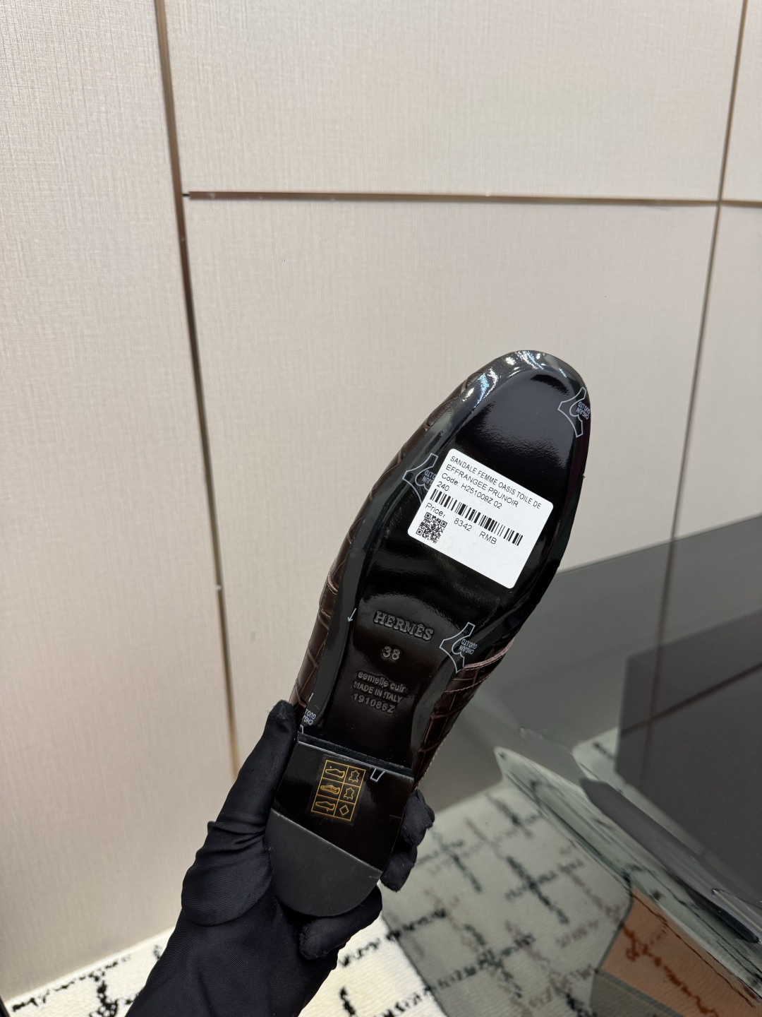HERMES Black Oz Mule