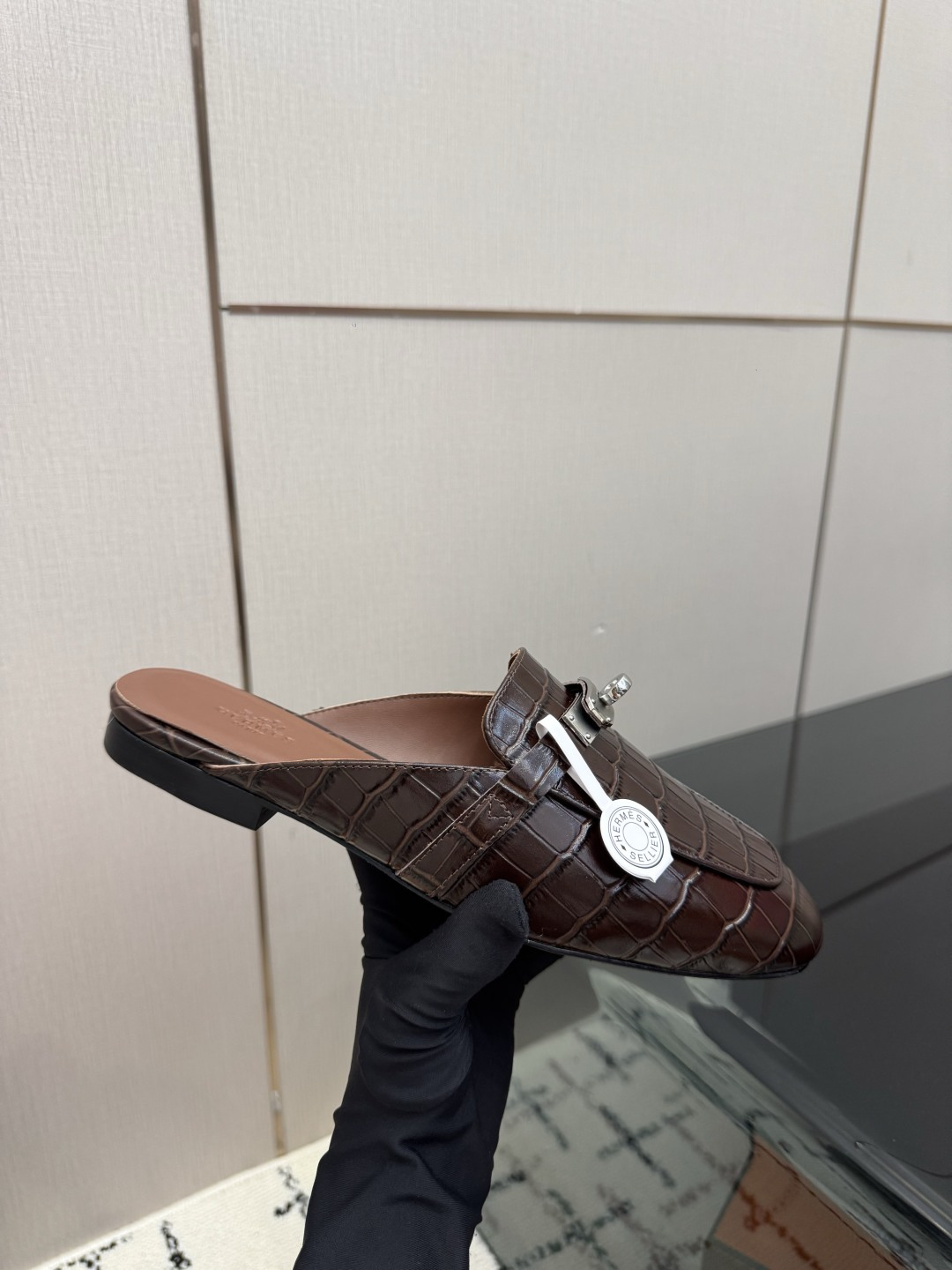 HERMES Black Oz Mule