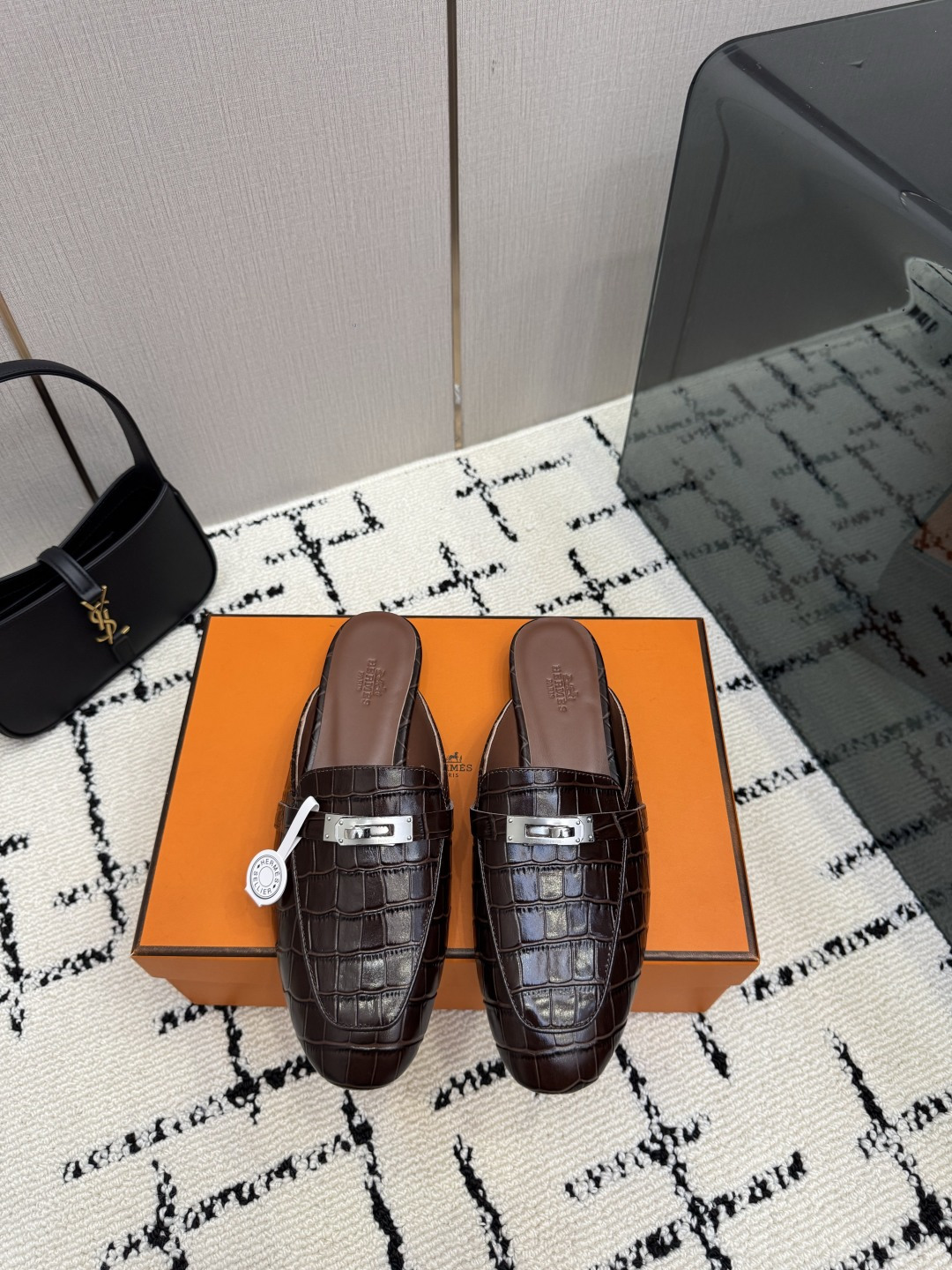 HERMES Black Oz Mule
