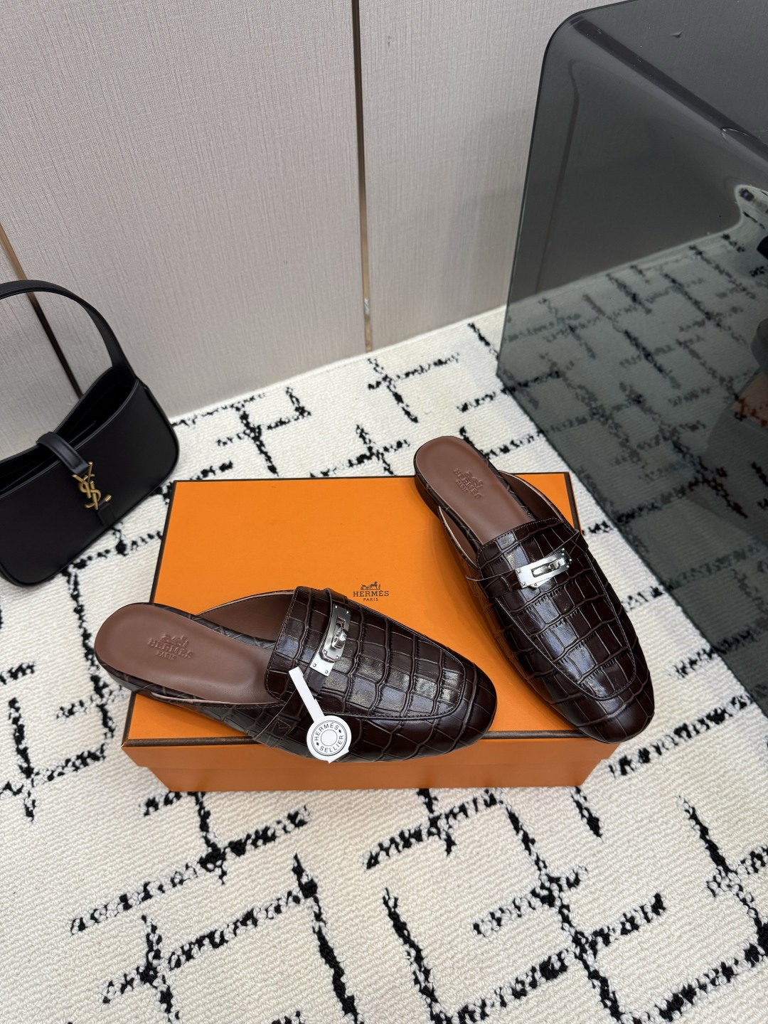 HERMES Black Oz Mule