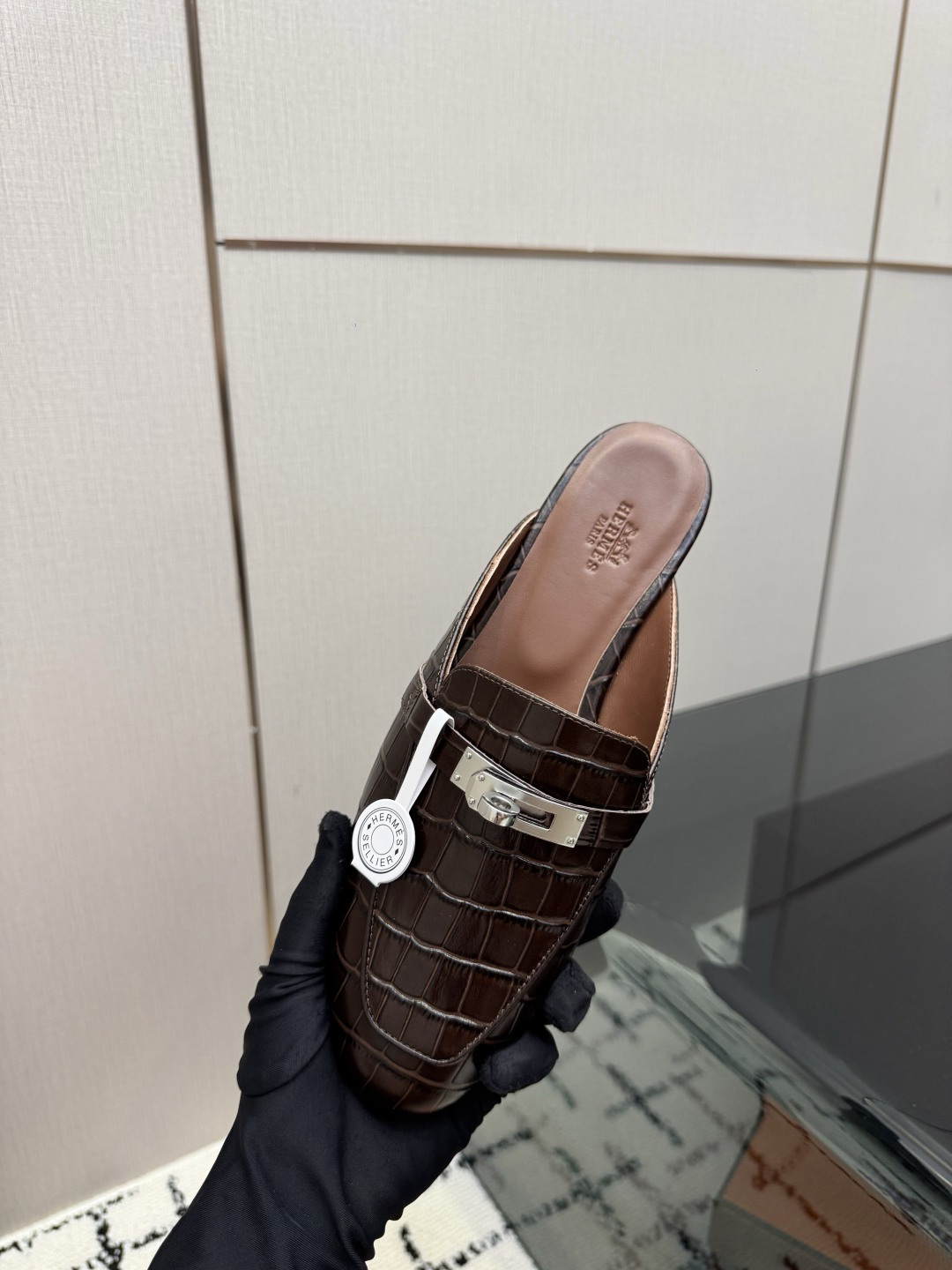 HERMES Black Oz Mule