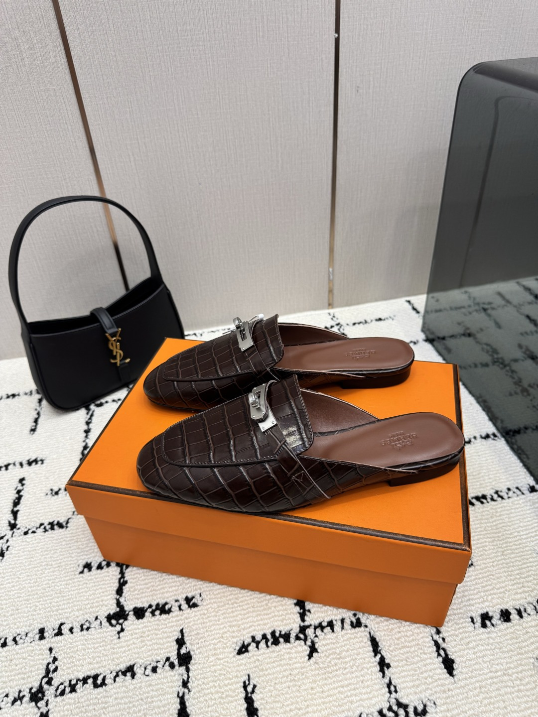 HERMES Black Oz Mule