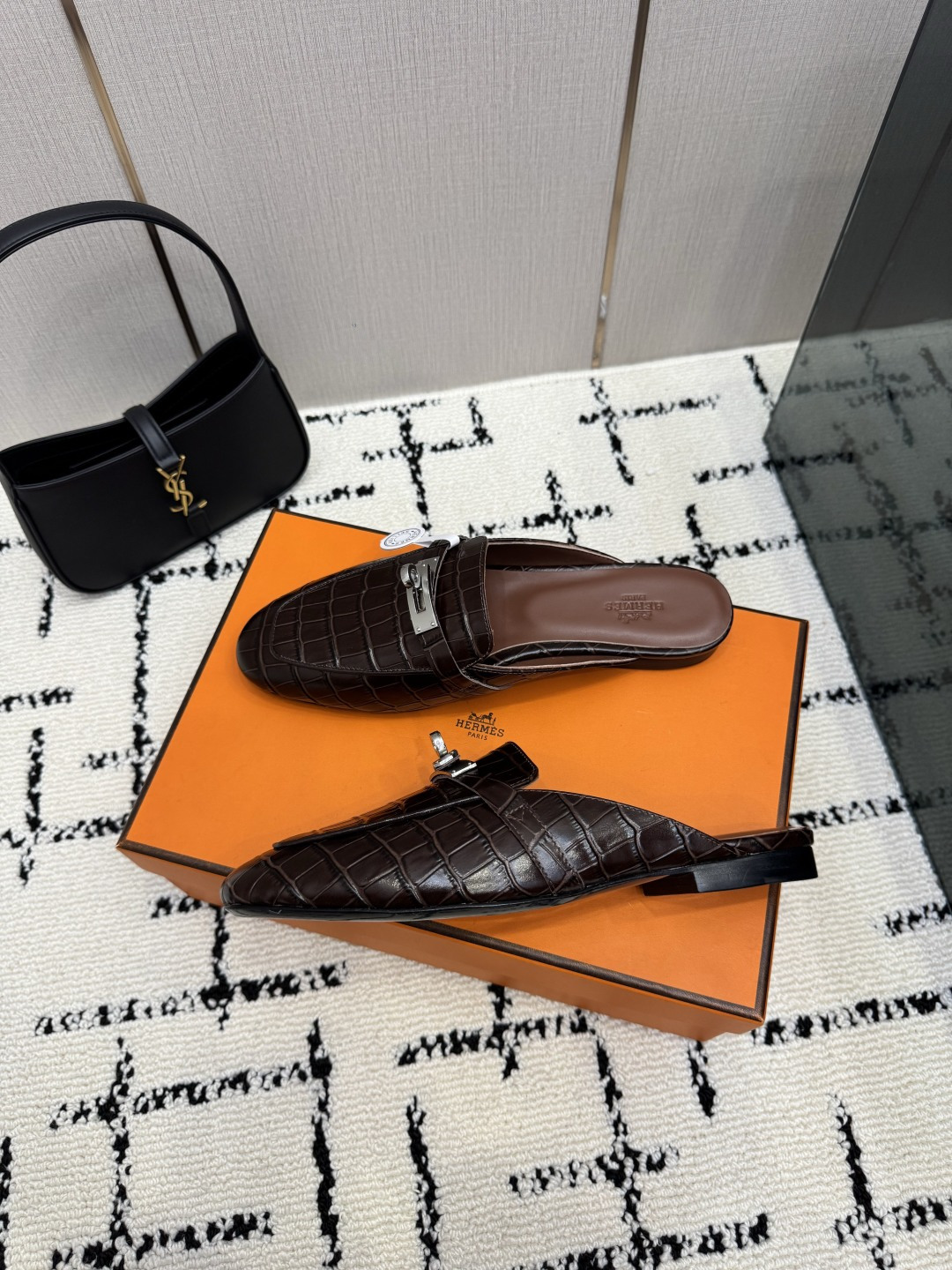HERMES Black Oz Mule