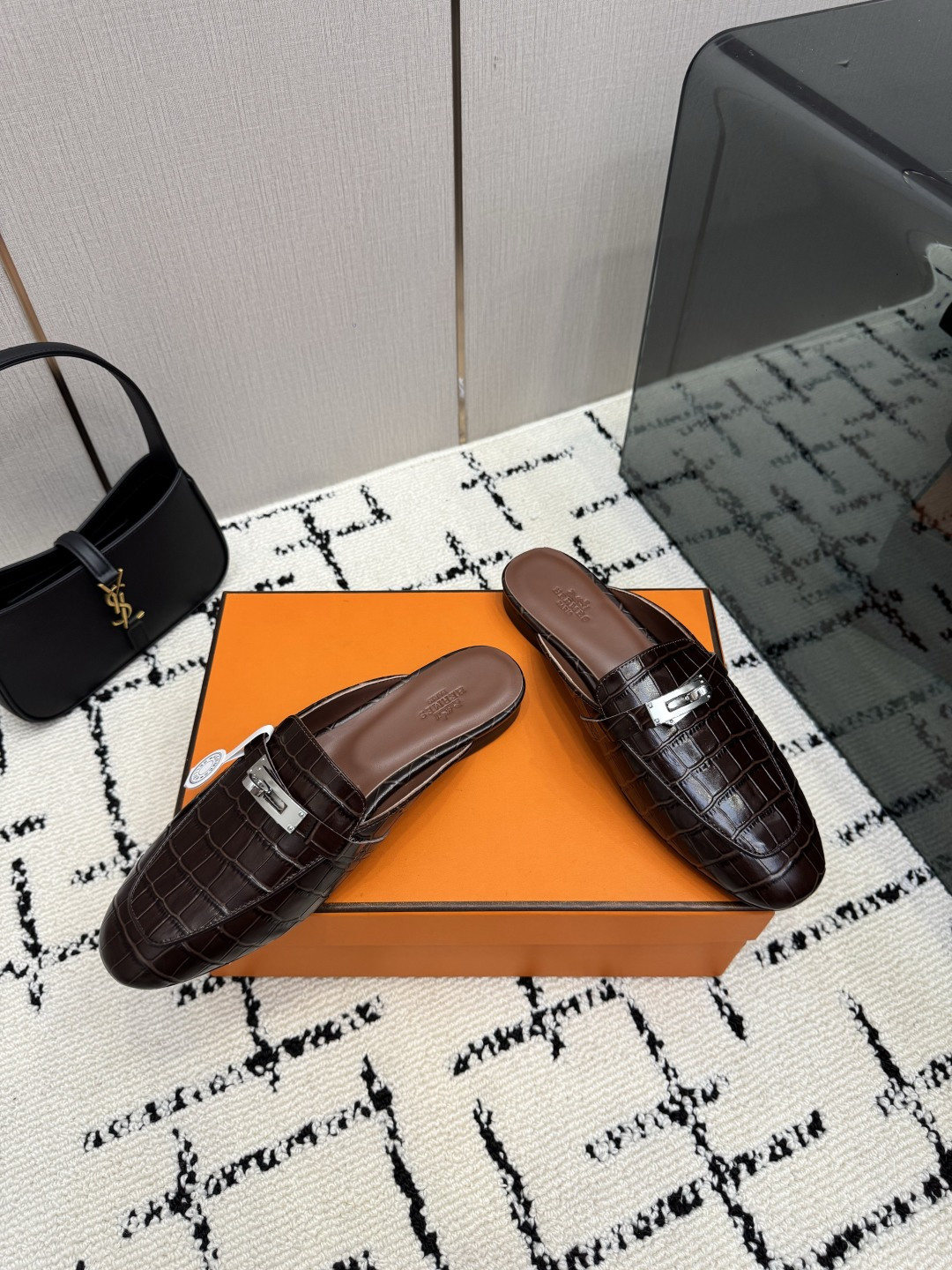 HERMES Black Oz Mule
