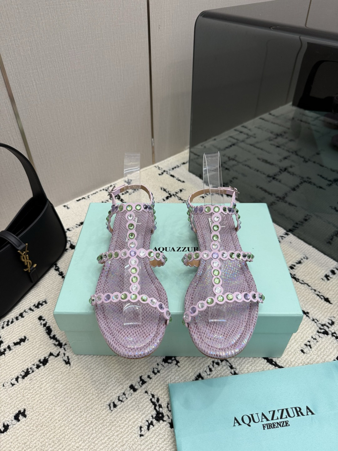 Aquazzura Lilac Embellished Sandals
