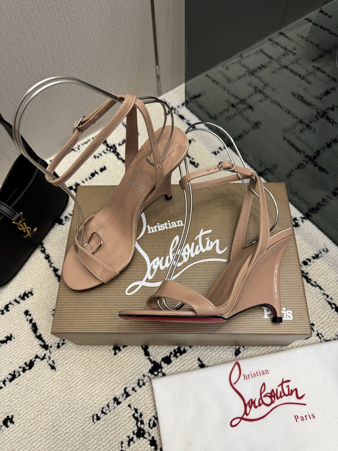 Christian Louboutin Nude Wedge Sandals