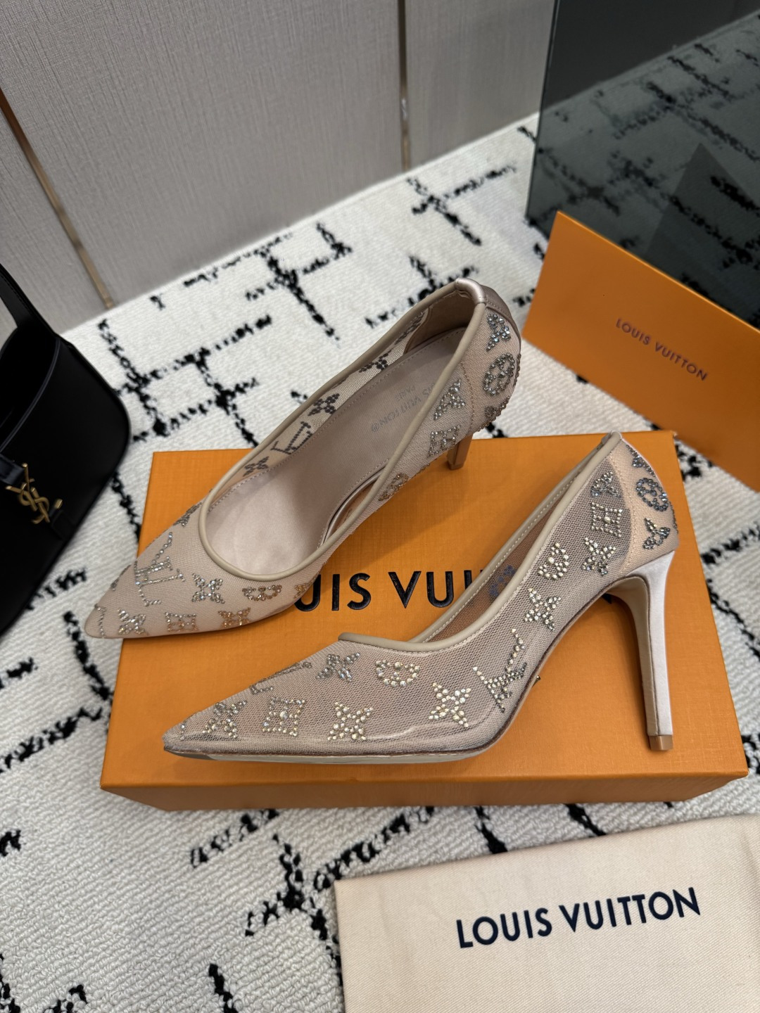 Louis Vuitton Beige Monogram Pointed Pumps