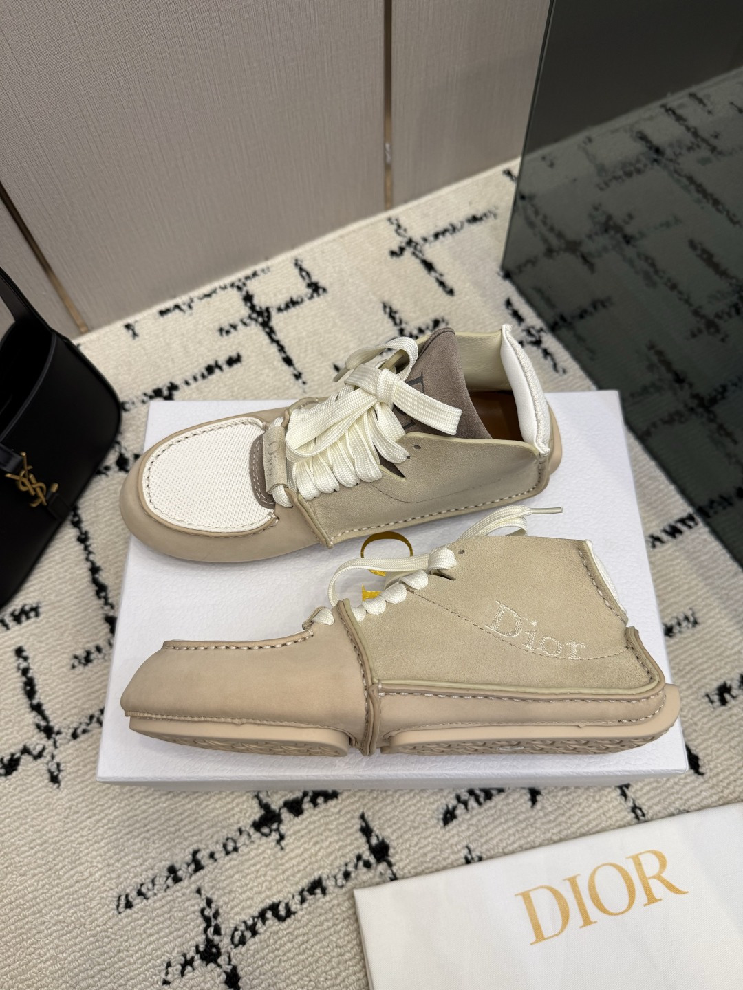 Dior Beige High-Top Sneakers