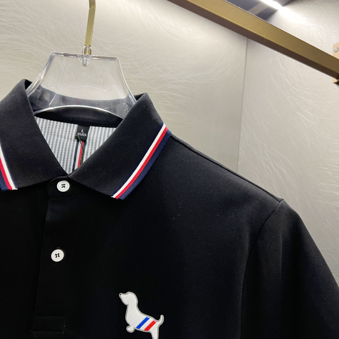 PTB家25SS新款春夏短袖翻领T恤Polo，最高版本客供定制高端朱地面料简单时尚款，拼色螺纹超级好看！