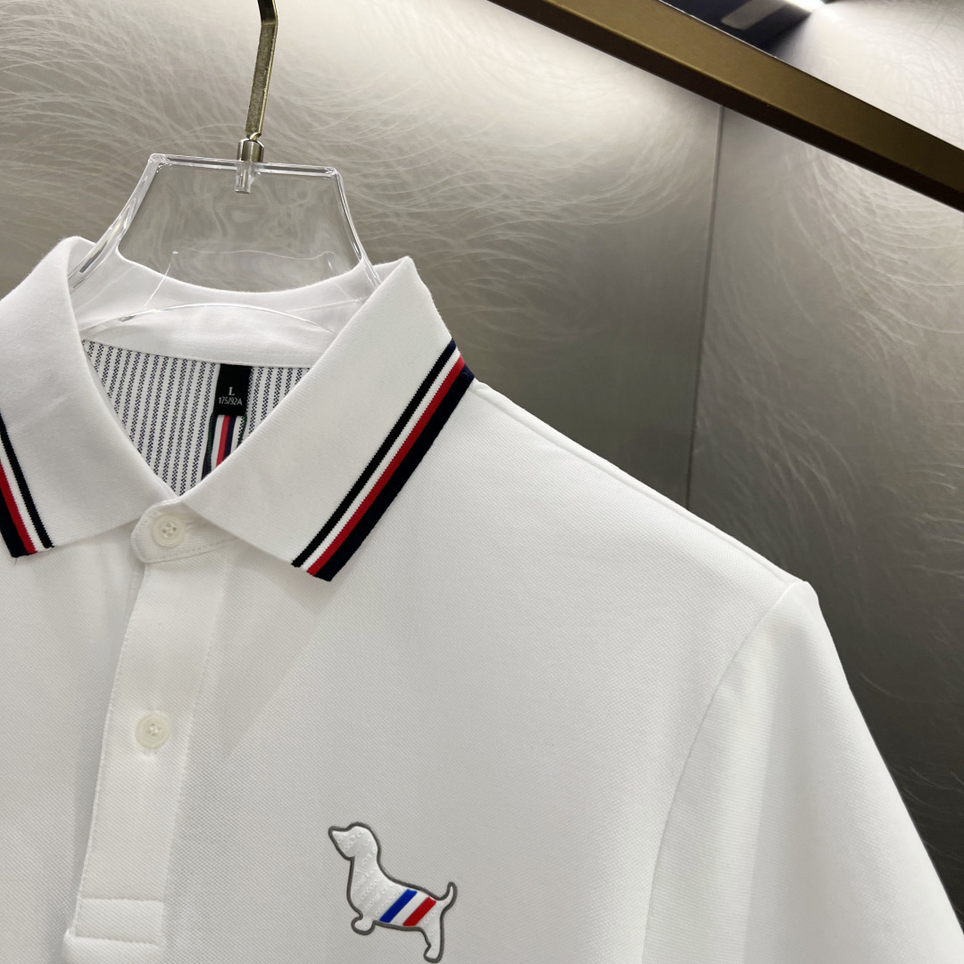 PTB家25SS新款春夏短袖翻领T恤Polo，最高版本客供定制高端朱地面料简单时尚款，拼色螺纹超级好看！