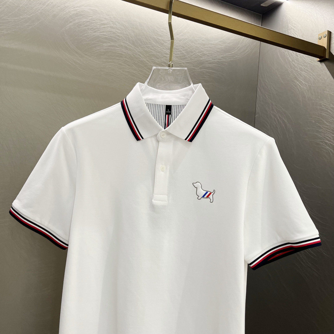 PTB家25SS新款春夏短袖翻领T恤Polo，最高版本客供定制高端朱地面料简单时尚款，拼色螺纹超级好看！