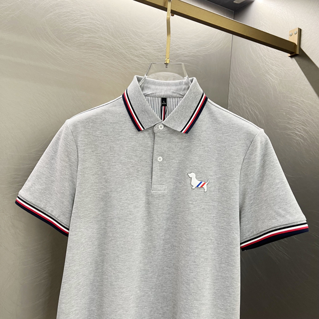 PTB家25SS新款春夏短袖翻领T恤Polo，最高版本客供定制高端朱地面料简单时尚款，拼色螺纹超级好看！