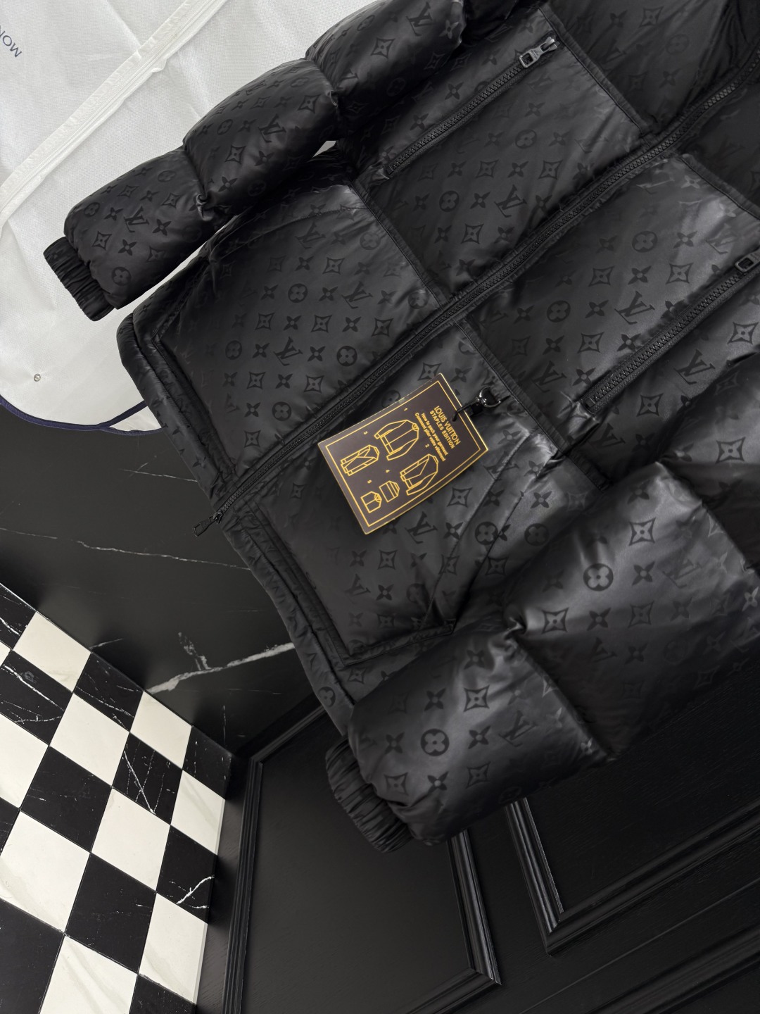 Louis Vuitton Monogram Padded Down Jacket Coat Black Winter Outfit 7 cmp i1755357291734 9288 0 5