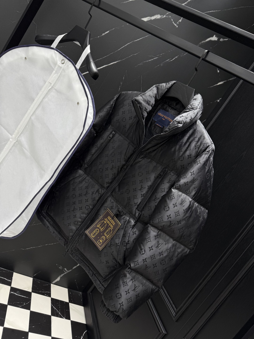 Louis Vuitton Monogram Padded Down Jacket Coat Black Winter Outfit 9 cmp i1755357291816 5548 0 7