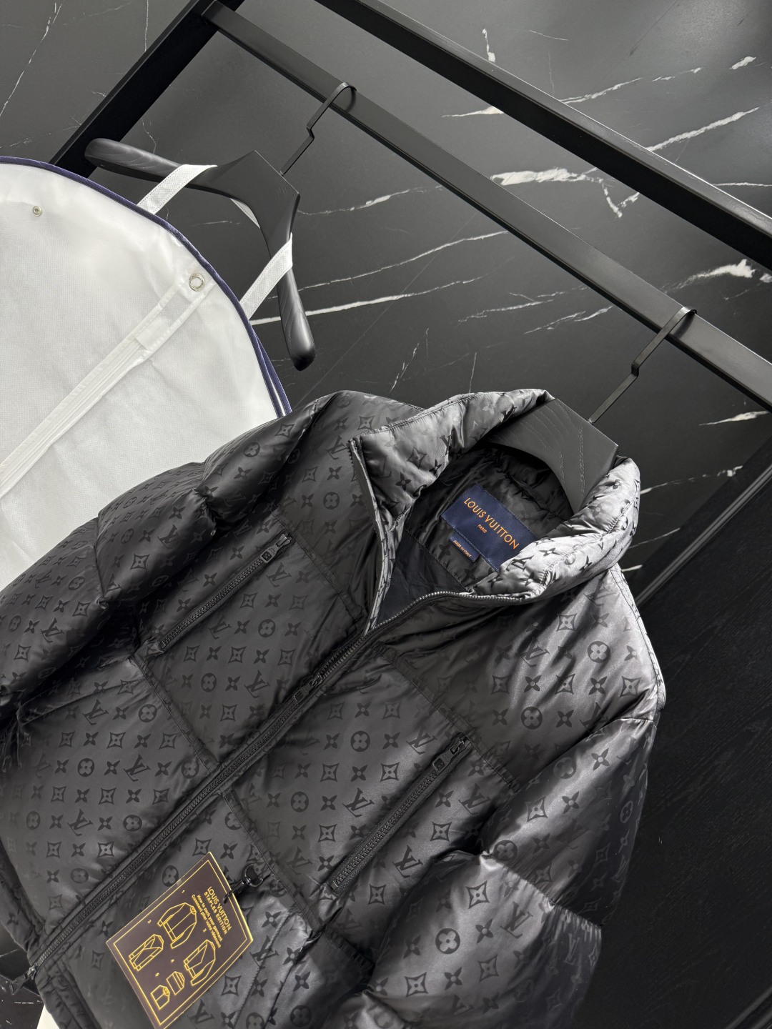 Louis Vuitton Monogram Padded Down Jacket Coat Black Winter Outfit 8 cmp i1755357291817 3632 0 6