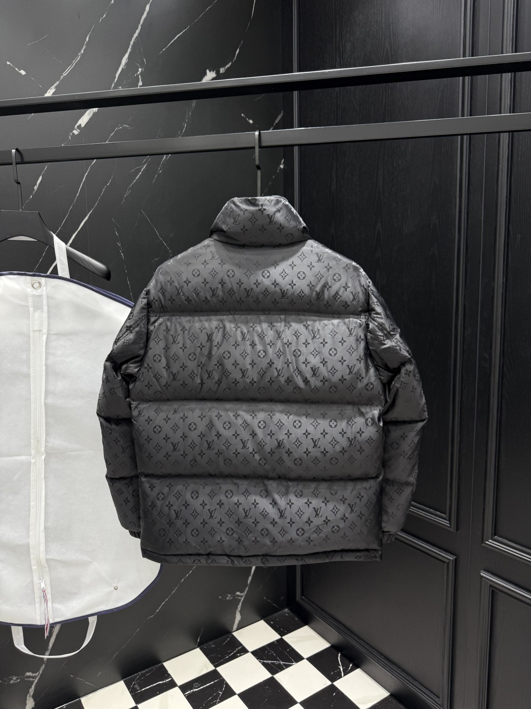 Louis Vuitton Monogram Padded Down Jacket Coat Black Winter Outfit 10 cmp i1755357295191 9473 0 8
