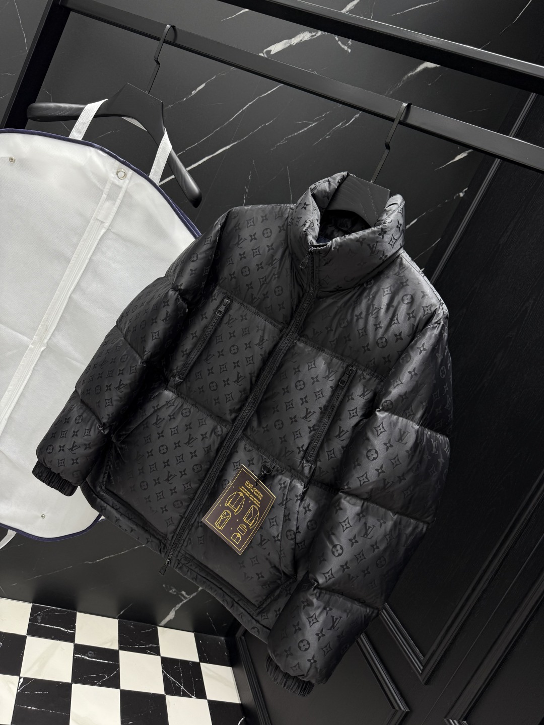 Louis Vuitton Monogram Padded Down Jacket Coat Black Winter Outfit 3 cmp i1755357297828 8343 0 1