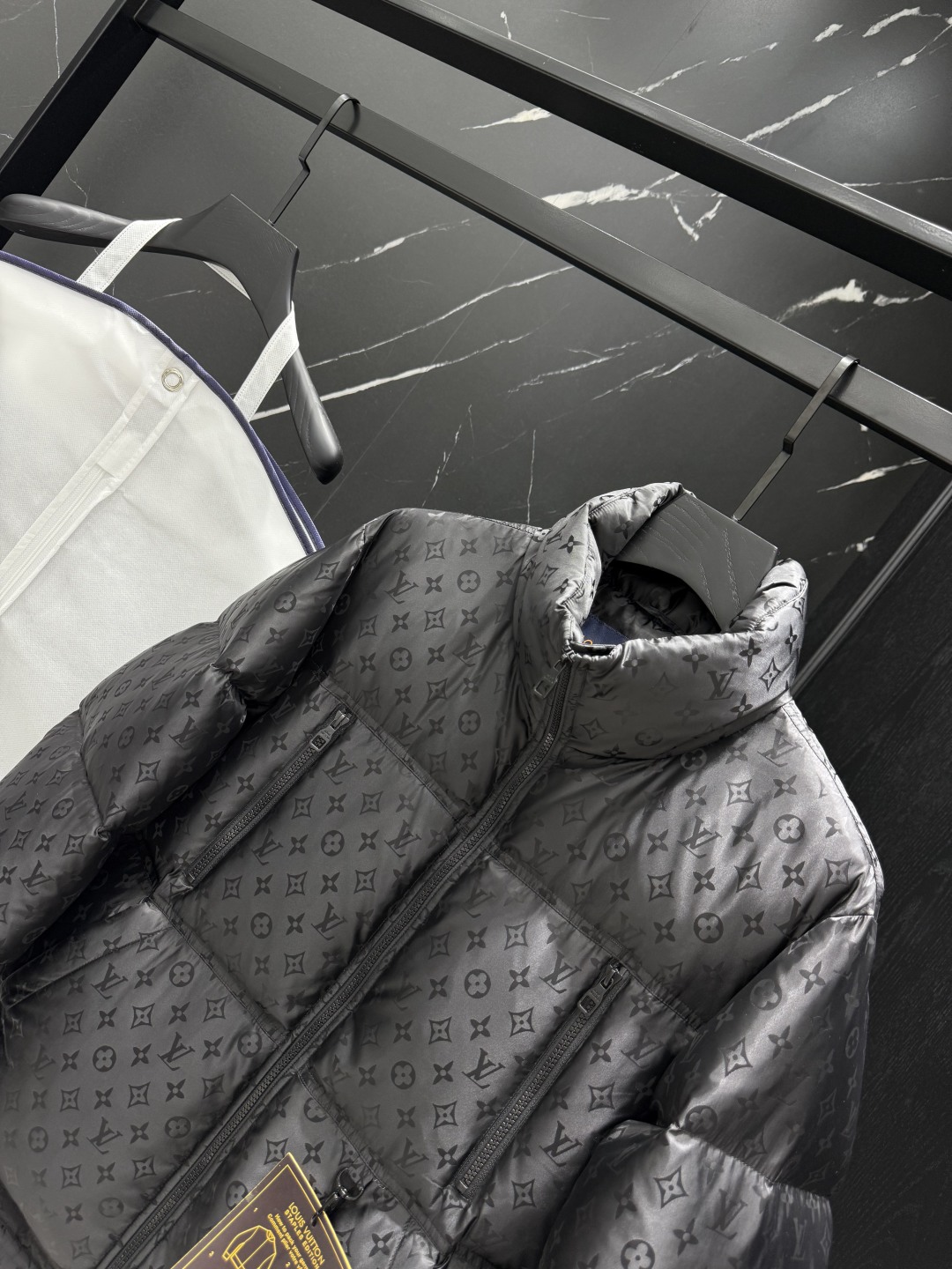 Louis Vuitton Monogram Padded Down Jacket Coat Black Winter Outfit 4 cmp i1755357297887 7735 0 2