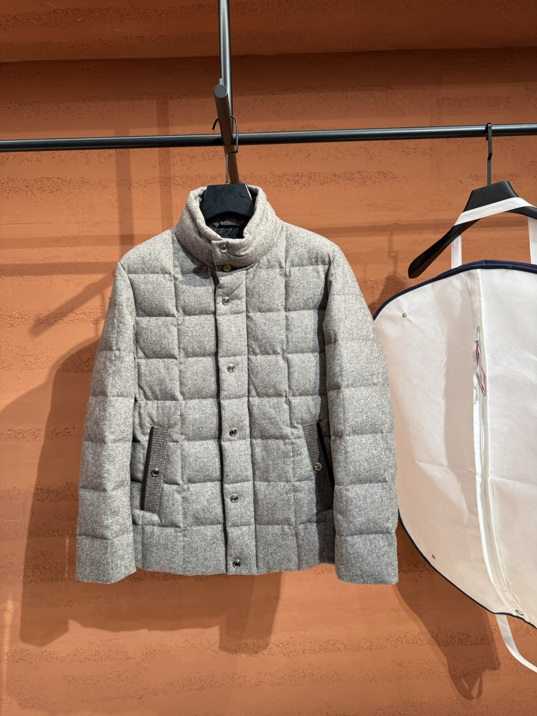 Moncler Gray Square Quilted Jacket