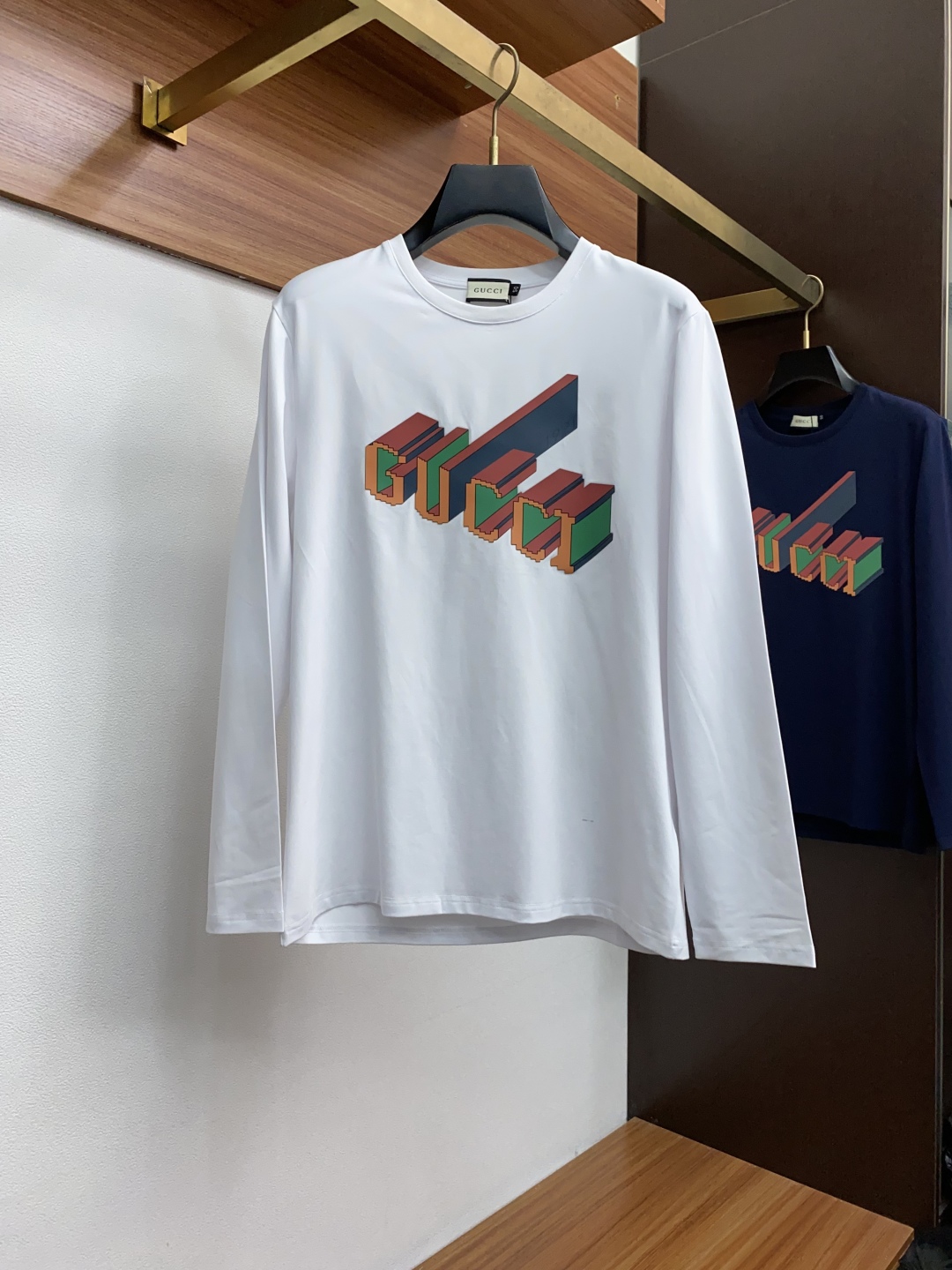 Gucci New Round Tie Long-Sleeve T-Shirt: Soft Cotton, Comfortable Fit, Classic Branding – Sizes M-3XL. - 图片 6