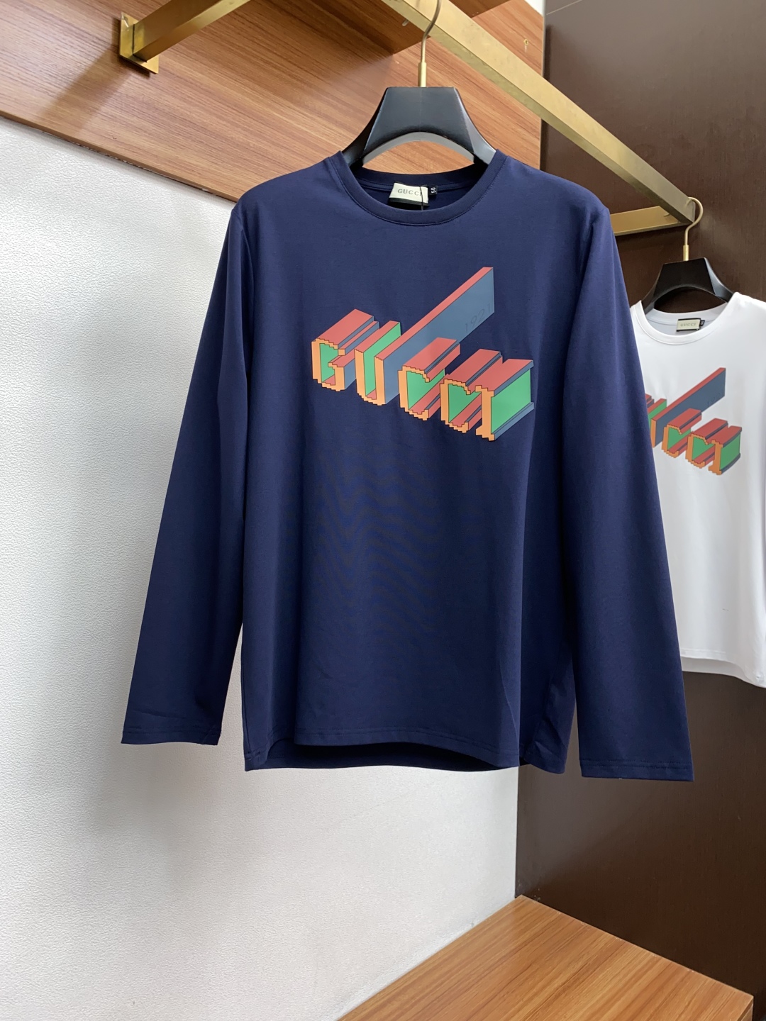 Gucci New Round Tie Long-Sleeve T-Shirt: Soft Cotton, Comfortable Fit, Classic Branding – Sizes M-3XL. - 图片 7