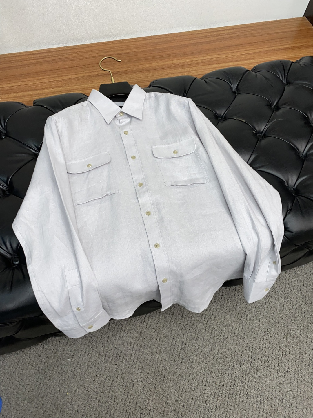 “Brioni Linen Shirt: Classic Integration of Long-Sleeve Fashion, Unique Retro Charm, Perfect for Casual Attitude” - 图片 8