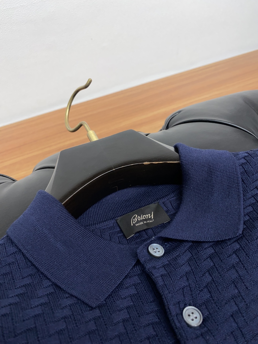 “Men’s Knitted Polo Shirt with Unique Design and Comfortable Fit in Khaki and Blue, M-4XL Sizes” - 图片 7