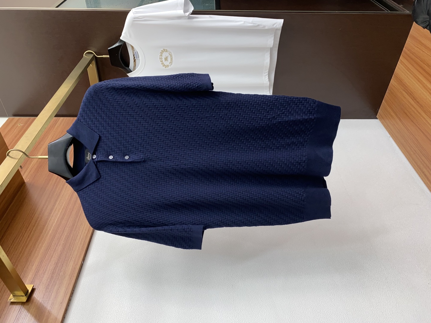 “Men’s Knitted Polo Shirt with Unique Design and Comfortable Fit in Khaki and Blue, M-4XL Sizes”