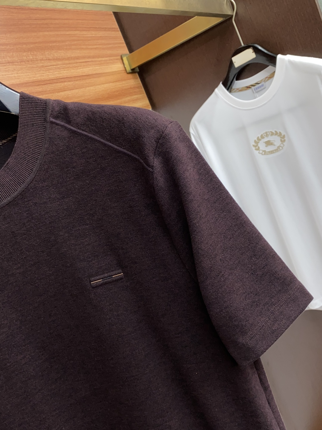  杰尼亚 2025秋冬专柜新款 时尚休闲打底衫短袖T恤，精选进口高密度膨体暖姜天丝德绒系列膨体蓄暖，糯感