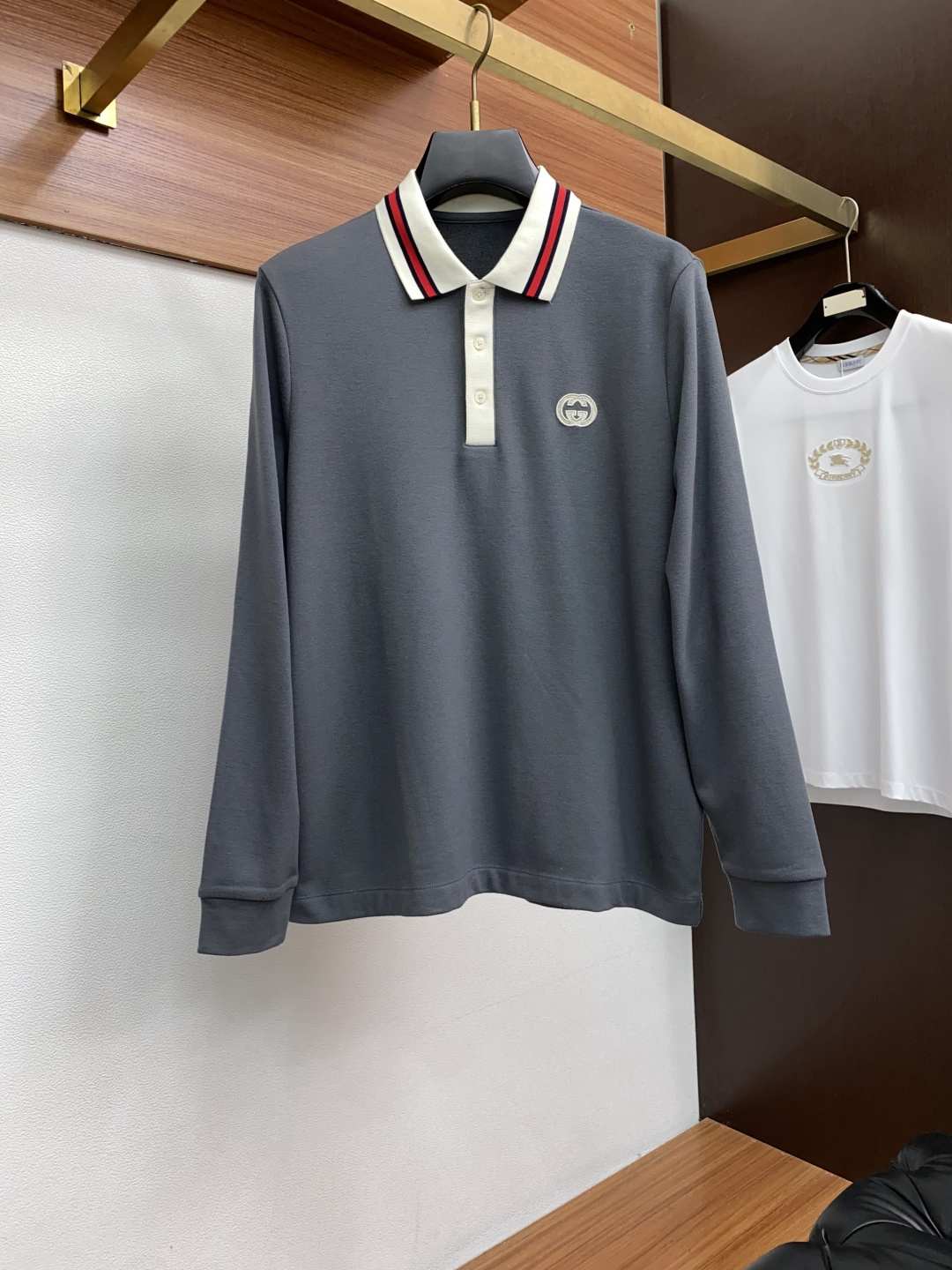  古奇 2025ss新品时尚休闲立领单穿商务休闲高档羊毛材质长袖翻领Polo 舒适保暖！抗起球👍🏼不刺激