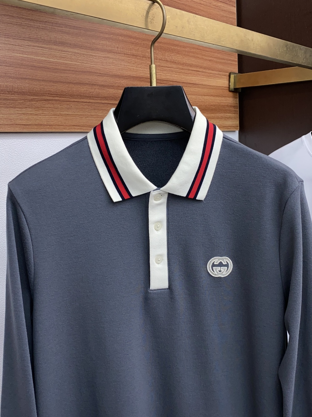  古奇 2025ss新品时尚休闲立领单穿商务休闲高档羊毛材质长袖翻领Polo 舒适保暖！抗起球👍🏼不刺激