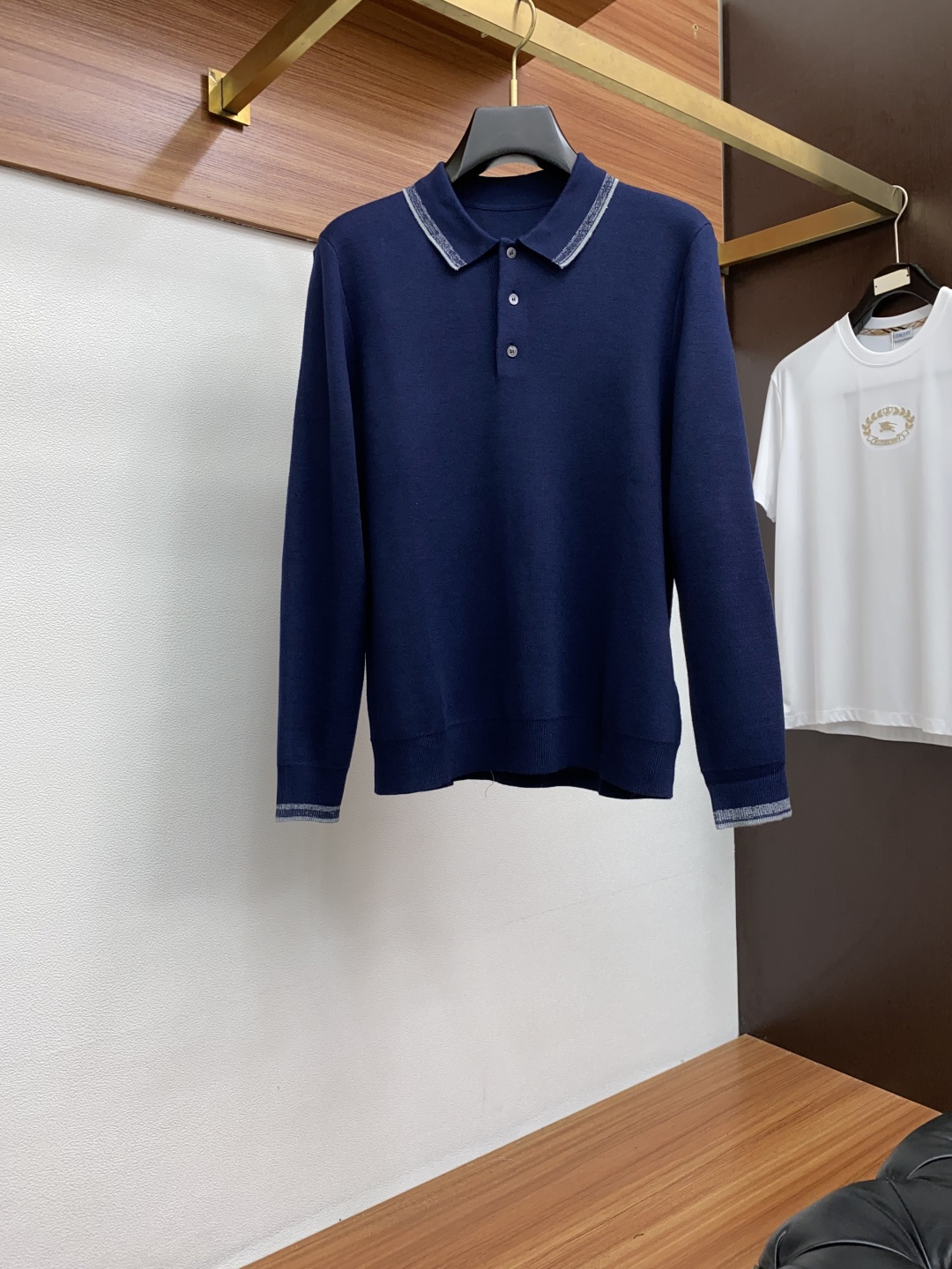 杰尼亚 2025ss新品时尚休闲翻领单穿商务休闲高档精纺纯长袖羊毛毛衣 Polo衫 舒适保暖！抗起球👍🏼