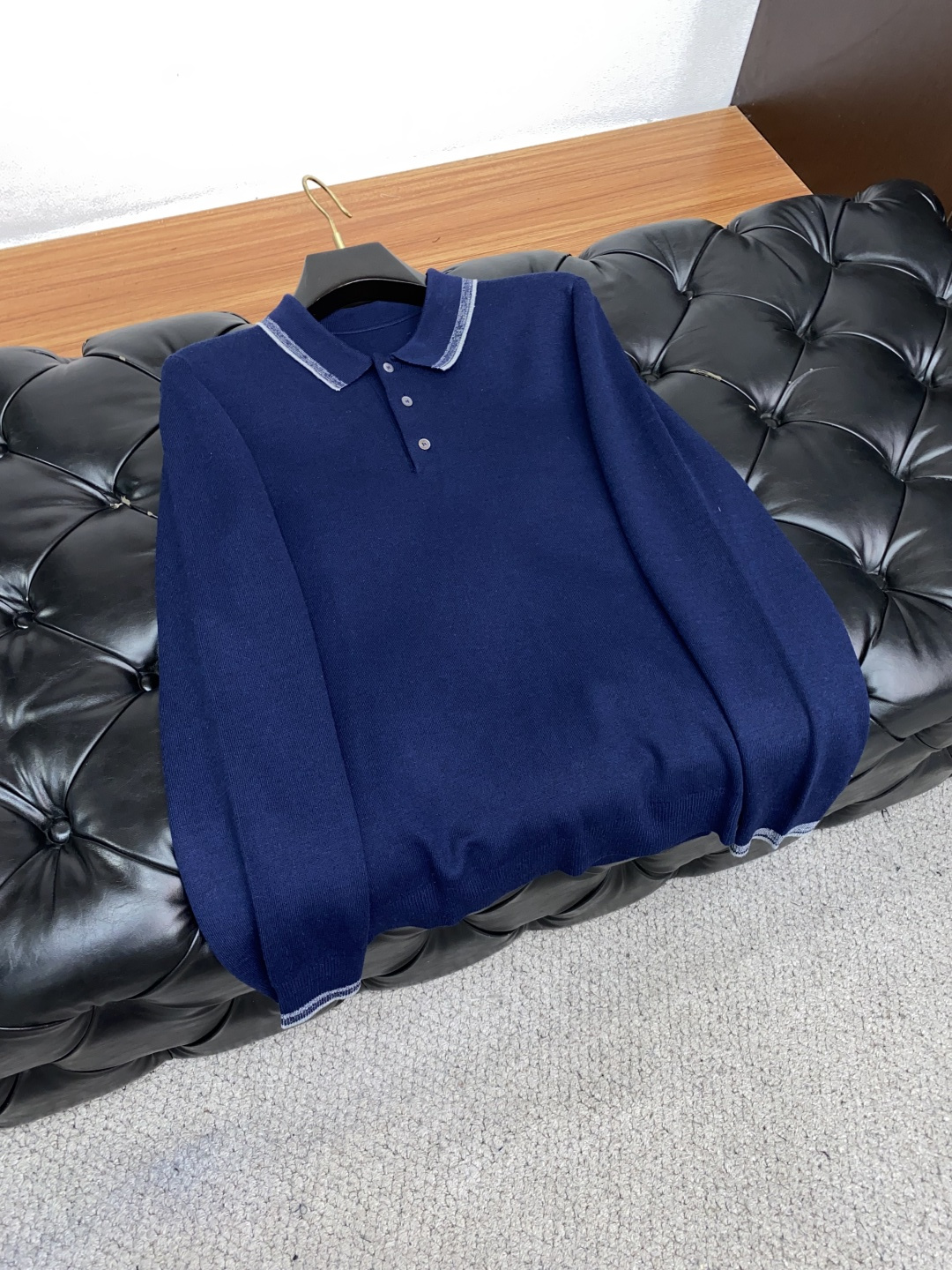 杰尼亚 2025ss新品时尚休闲翻领单穿商务休闲高档精纺纯长袖羊毛毛衣 Polo衫 舒适保暖！抗起球👍🏼