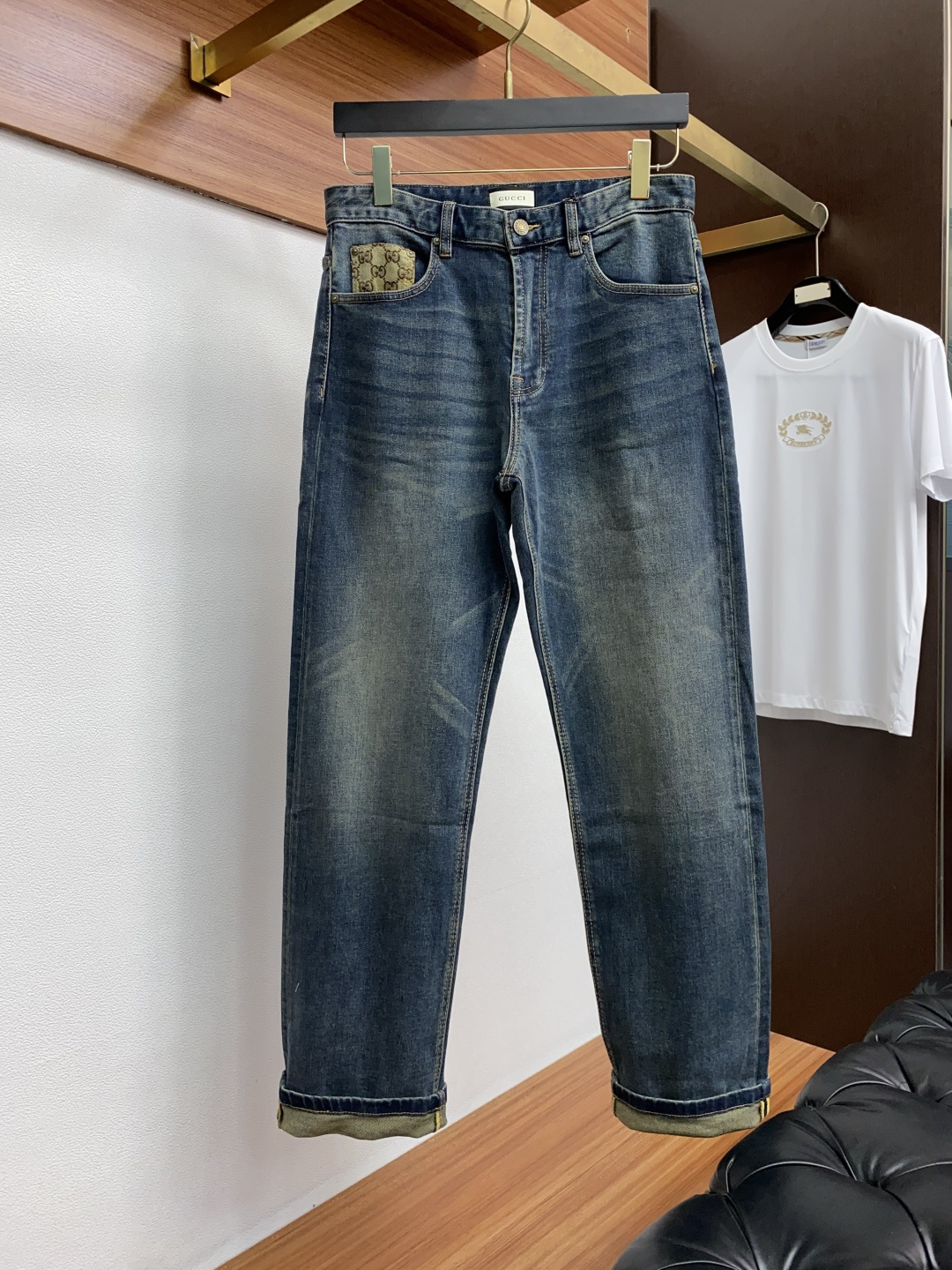  古奇 25男士牛仔裤原厂原布原洗水！进口原版水洗弹力面料，复杂的手工艺叠加，任何一个洗水环节多停留几秒