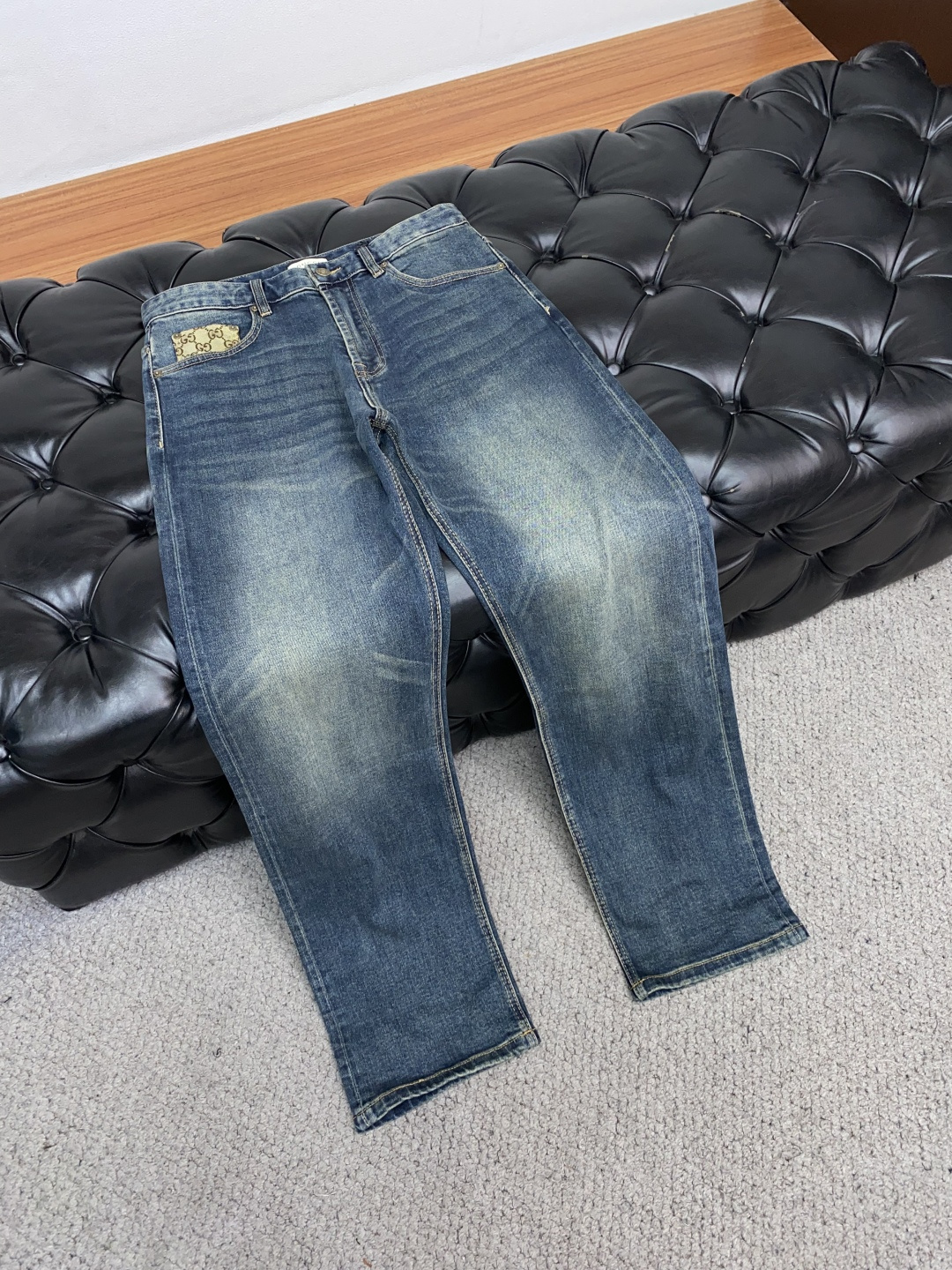  古奇 25男士牛仔裤原厂原布原洗水！进口原版水洗弹力面料，复杂的手工艺叠加，任何一个洗水环节多停留几秒