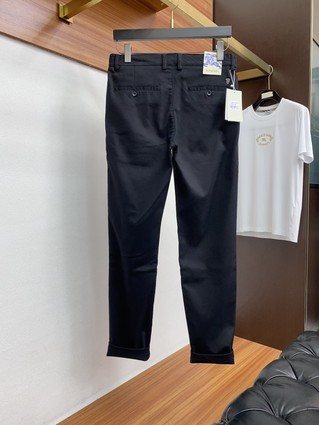  巴宝莉 2025秋冬新款男士休闲西装裤商务直筒裤型，腰头弹力（32码脚口18.5CM）定制 高弹力斜纹