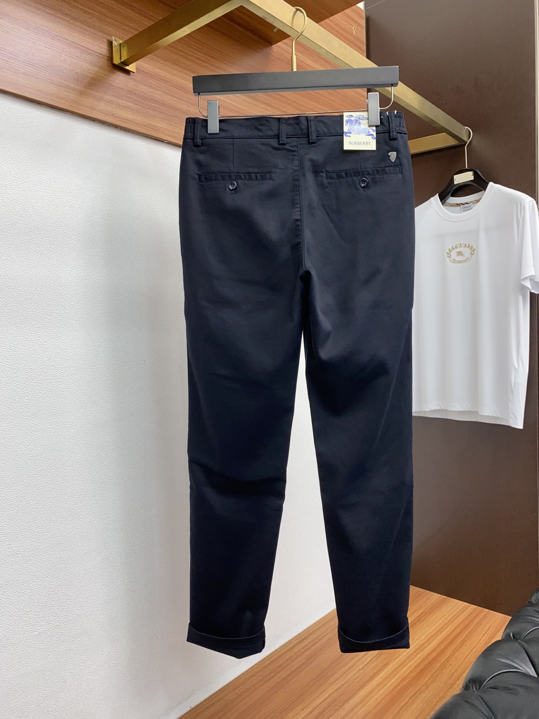 巴宝莉 2025秋冬新款男士休闲西装裤商务直筒裤型，腰头弹力（32码脚口18.5CM）定制 高弹力斜纹石