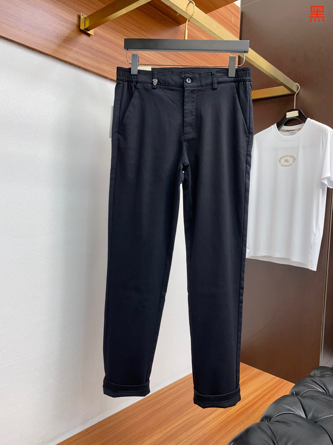  巴宝莉 2025秋冬新款男士休闲西装裤商务直筒裤型，腰头弹力（32码脚口18.5CM）定制 高弹力斜纹
