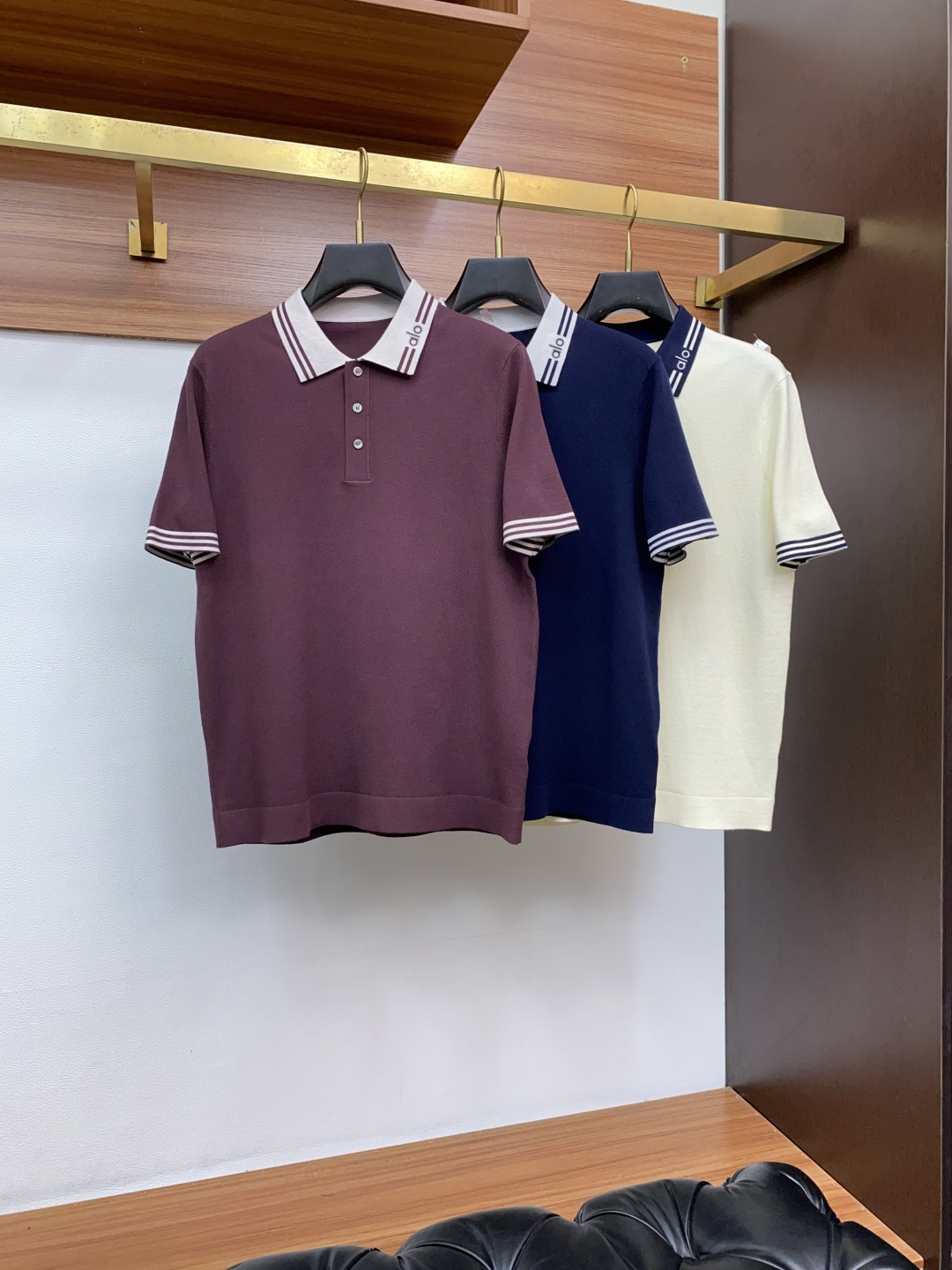  alo 男士高端简约翻领加厚针织毛衣短袖Polo衫 ，香港洋行渠道货，纯正血统品质，25年秋冬 新款，