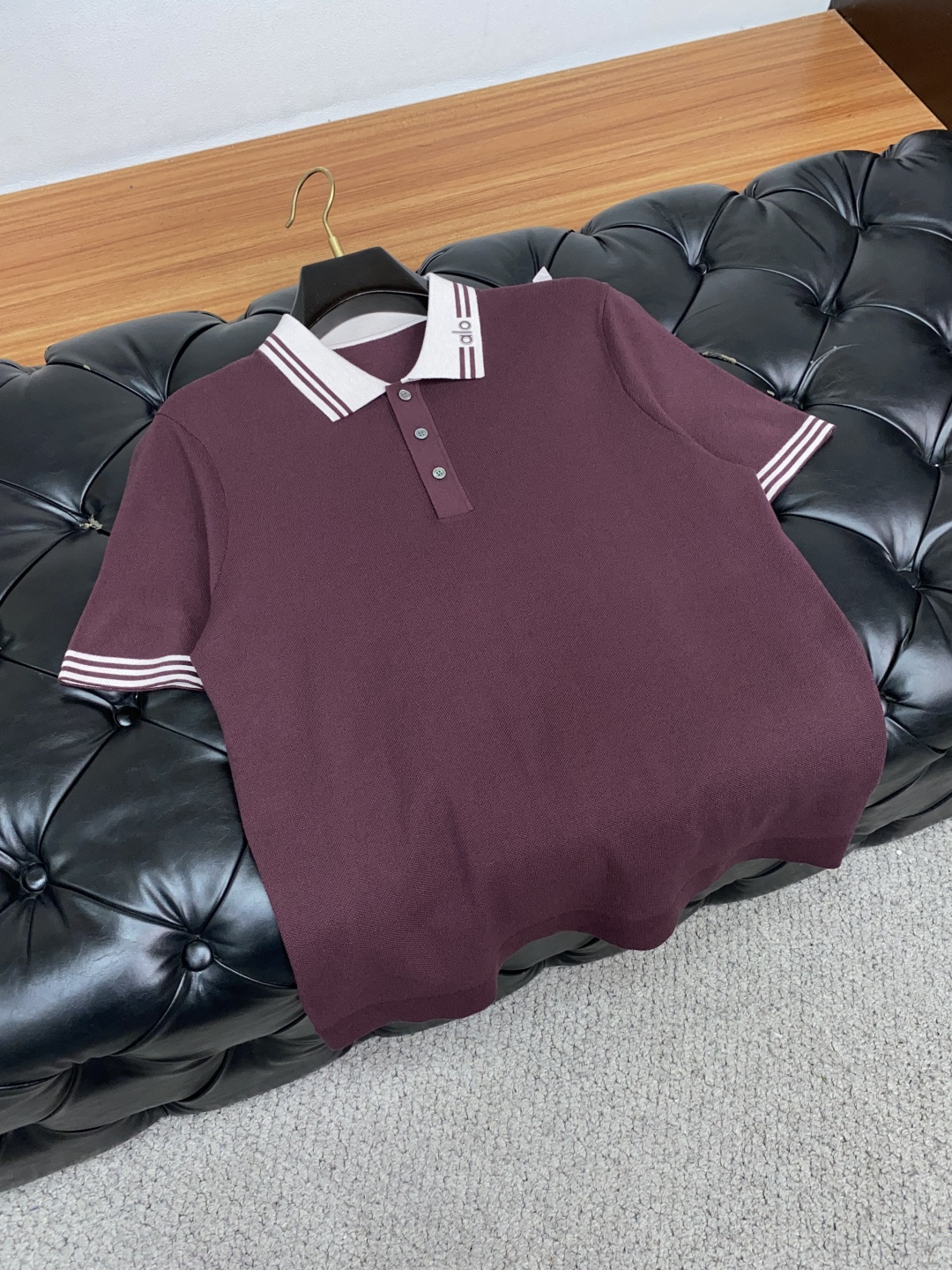  alo 男士高端简约翻领加厚针织毛衣短袖Polo衫 ，香港洋行渠道货，纯正血统品质，25年秋冬 新款，