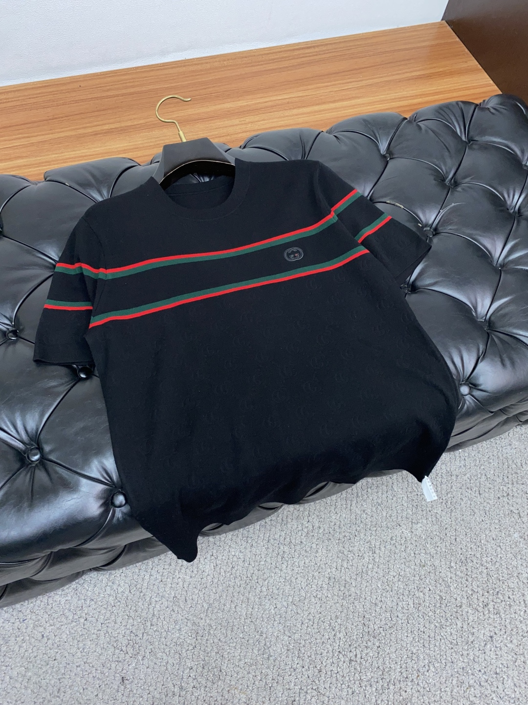  古奇 男士高端简约圆领加厚针织毛衣短袖 ，香港洋行渠道货，纯正血统品质，25年秋冬 新款，经典王牌系列