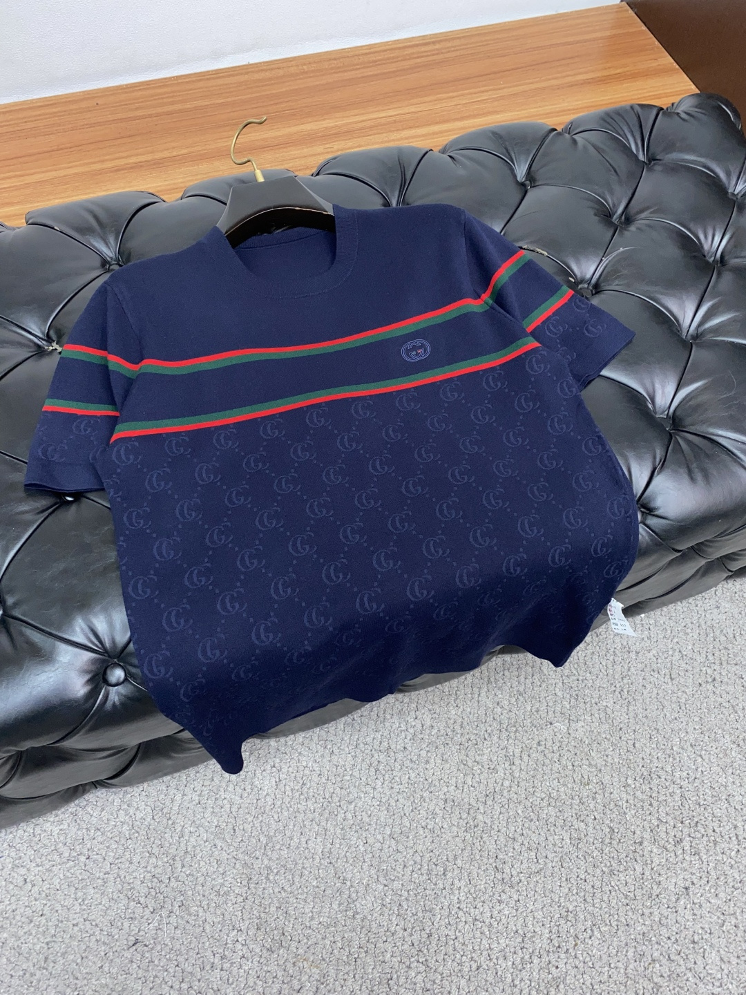  古奇 男士高端简约圆领加厚针织毛衣短袖 ，香港洋行渠道货，纯正血统品质，25年秋冬 新款，经典王牌系列