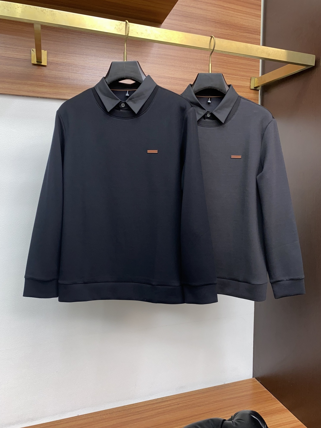 杰尼亚 25秋冬家族男士高端翻领假两件长袖卫衣，香港洋行渠道货，纯正血统品质，25年秋冬 新款，经典王牌