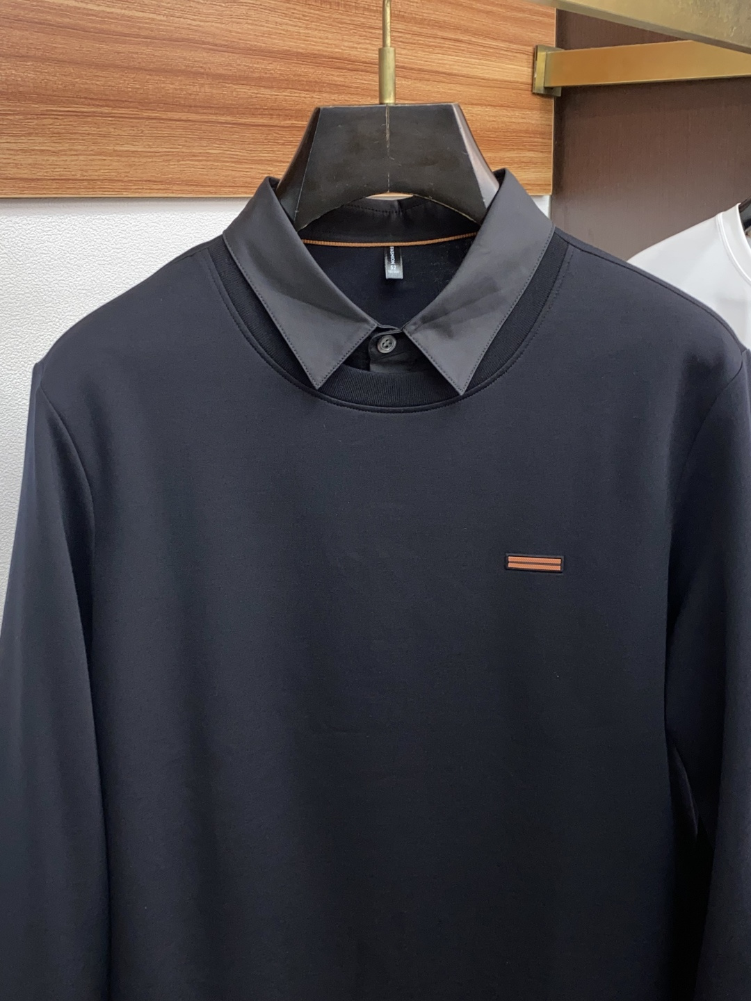 杰尼亚 25秋冬家族男士高端翻领假两件长袖卫衣，香港洋行渠道货，纯正血统品质，25年秋冬 新款，经典王牌